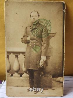 Signed CDV of a Naval officer William Wright Rousseau with a Troy, NY, backmark