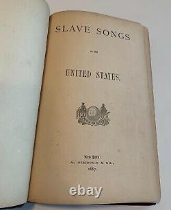 Slave Songs of the United States 1867 SIGNED by Contributor 1st ED Allen et al