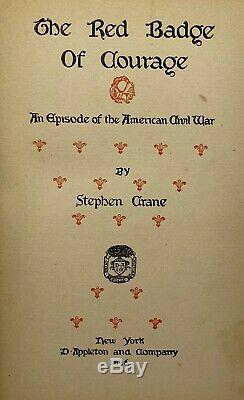 Stephen Crane The Red Badge of Courage HC 1st Civil War Literature NR