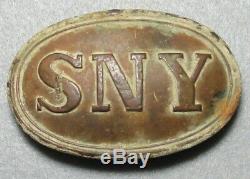 Stunning S. N. Y. Civil War Relic Buckle with Two Hooks From Petersburg, Virginia