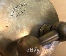 T. H. Bate Antique Civil War NY ball handle reel tiny 1 11/16 Conroy era 1860