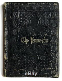 THE PROVERBS 1862 American Bible Society CIVIL WAR NEW YORK Leather Pocket Book