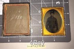 Teenage Boy Civil War Soldier Private 49th NY Volunteer Infantry Tintype PHOTO