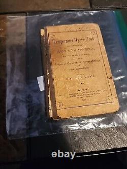 Temperance Hymn Book 1874 J. N. Stearns Rare Civil War Era Hymn Book? Antique