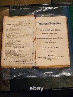 Temperance Hymn Book 1874 J. N. Stearns Rare Civil War Era Hymn Book? Antique