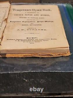 Temperance Hymn Book 1874 J. N. Stearns Rare Civil War Era Hymn Book? Antique