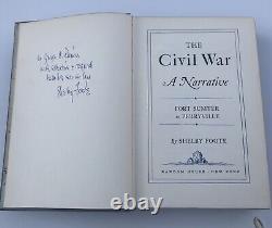 The Civil War Vol 1 by Shelby Foote INSCRIBED TO MOTHER-IN-LAW 1st Printing