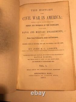 The History Of CIVIL War In America Volume 1/first Edition/illustrated/1863