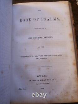 The New Testaments And Psalm 1846 American Bible Society Pre-Civil War