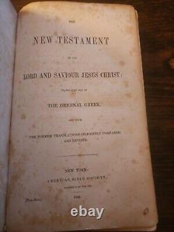 The New Testaments And Psalm 1846 American Bible Society Pre-Civil War