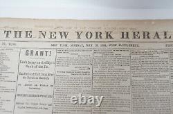 The New York Herald 1864 Newspaper Civil War Era Grant Taking Richmond Map