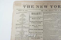 The New York Herald 1864 Newspaper Civil War Era Grant Taking Richmond Map