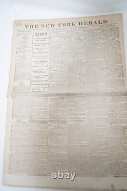 The New York Herald 1864 Newspaper Civil War Era Grant Taking Richmond Map