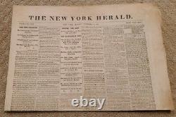 The New York Herald Monday December 9th, 1861 Civil War Original Slavery Debate