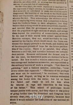 The New York Herald Monday December 9th, 1861 Civil War Original Slavery Debate