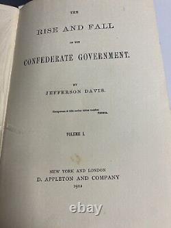 The Rise And Fall Of The Confederate Government Vol I&II by Jefferson Davis 1881