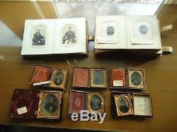 Two Photo Albums 6 Ambrotypes Ross Dunlop McCord Families Civil War NY Infantry