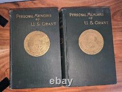 U. S. Grant Memoirs 1885-86 First Edition 2 Vol Set Civil War President Antique