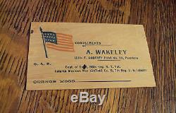 UNIQUE CALLING CARDCapt Alfred WakeleyVETERAN Mexican/CIVIL WARCo I/98th NY