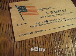 UNIQUE CALLING CARDCapt Alfred WakeleyVETERAN Mexican/CIVIL WARCo I/98th NY