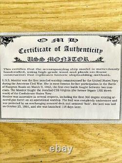 USS MONITOR Civil War Ship NEW CRATED EXCLUSIVE New York Times Edition COA