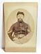 Union Army Soldier Holding Civil War Confederate Coat, New York, Cabinet Photo