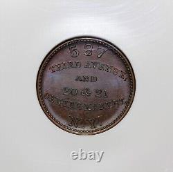 United States New York 1863 Civil War Token Frederick Rollwagen NGC Graded MS65