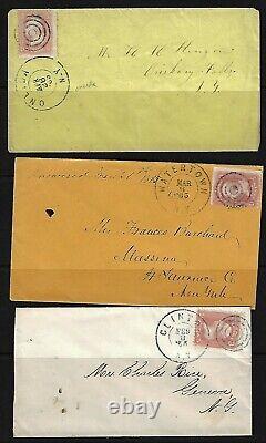 Us 1865 Three Ny CIVIL War Period Covers Oneida Watertown Clinton Neat Dated Can