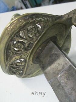 Us CIVIL War Foot Officers Sword & Metal Scabbard Makers Marked New York #4