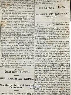 Utica NY LINCOLN ASSASSINATION April 28 1865 Booth dead Oneida County Civil War