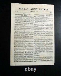 VERY Rare ALBANY ARMY LETTER New York Civil War Volume 1 Number 1 1863 Newspaper