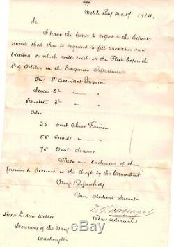 Very Rare 1879 CIVIL War Navy Farragut Illustrated Rare Signed Document Letter