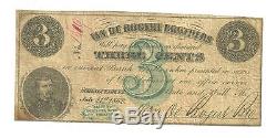 Very Scarce 1862 Civil War 3 Cent Note Van De Bocert Brothers Schenectady NY