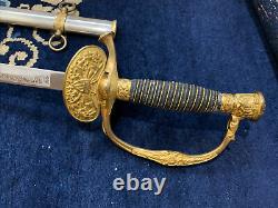 Vintage Civil War Era Ridabock & Co. NY New York Sword and Scabbard Golden Hilt