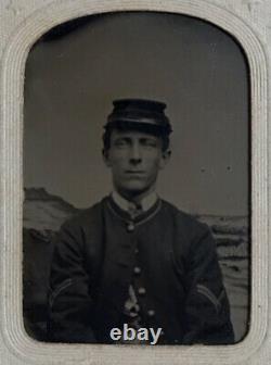 ZOUAVE IDENTIFIED 62nd Regt NINTH-PLATE CIVIL WAR TINTYPE UNION SOLDIER, NY
